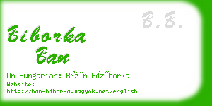 biborka ban business card